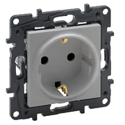 NILOE STEP Розетка силова 2К+З 16А, 250 В гвинтові клеми, колір Алюміній