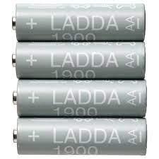 Акумуляторні батарейки HR06 AA 1.2V, 1900 mAh, LADDA