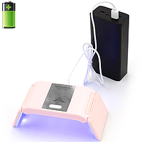 Портативная мини лампа BQ 3T для маникюра на аккумуляторе и с USB-входом, 36 Вт. Розовая