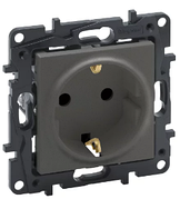 NILOE STEP Розетка силова 2К+З 16А, 250 В гвинтові клеми, колір Сталь