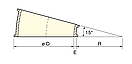 Коліно для труби самопливного обладнання ЕС15 кут 15° діаметр 219 мм Е6 D211, фото 2