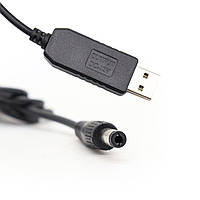 Кабель для WiFi роутера, USB-DC, 12В / Кабель питания от павербанка / Повышающий USB-преобразователь