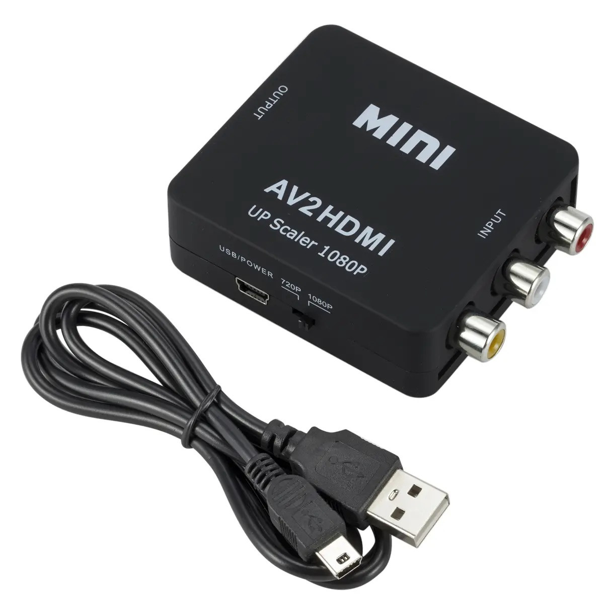 Адаптер AV to HDMI, AV2HDMI, UP Scaller 1080P, RCA тюльпан перехідник конвертер