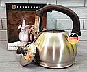 Чайник зі свистком із неіржавкої сталі 3 л Edenberg EB-8826  ⁇  Свистий чайник, фото 3