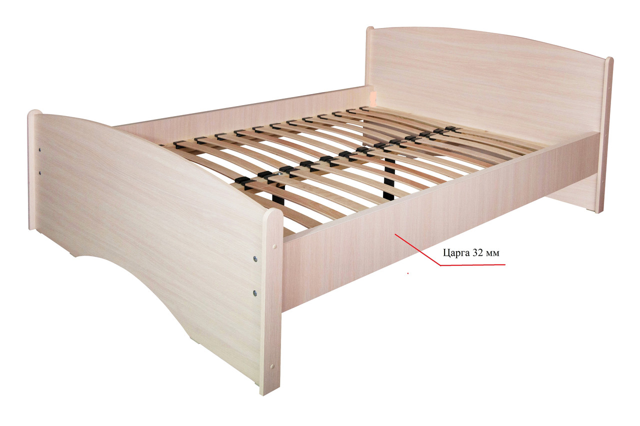 Ліжко ортопедичне Нега (плюс)(дерев'яний каркас) МАКСІ-Меблі (1900 х 1600) Дуб молочний (8538)