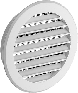 Решітка вентиляційна кругла пластикова  AirRoxy AOzS 125 white діаметр 125 мм біла 02-225