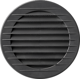 Решітка вентиляційна кругла пластикова  AirRoxy AOzS 125 grafite  діаметр 125 мм чорна 02-224
