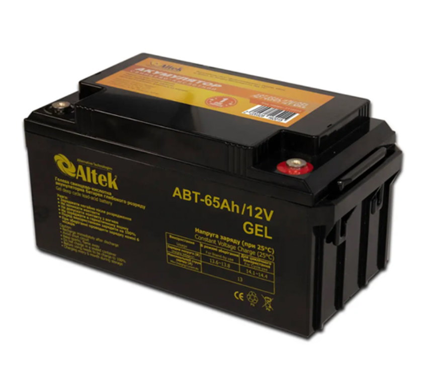 Аккумуляторная батарея Altek ABT-65Аh/12V GEL - фото 1 - id-p1753580832