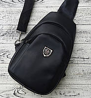 Спортивная сумка Philipp Pleiin, мужская сумка слинг Philipp Pleiin, стильная черная сумка Филипп Плейн