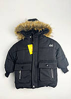 Детская зимняя куртка черная, зимняя куртка для девочки черная, зимняя куртка для мальчика черная