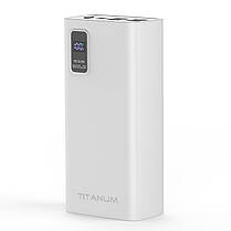 Портативний зарядний пристрій (повербанк) TITANUM 728S 30000 mAh 22.5 W White TPB-728S-W, фото 2