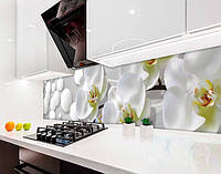 Кухонная панель жесткая ПЭТ Орхидеи, с двухсторонним скотчем 62 х 205 см, 1,2 мм