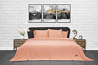 Покривало-плед із наволочками 220x240 Тм Zeron Косичка колір персиковий