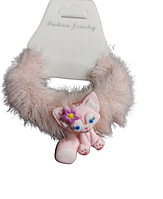 Гумка хутряна 4 см світло-рожева "Лисеня" 1 шт. (6-5-18)