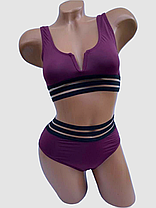 ОПТ Купальник топ з сіткою Z. Five 355 бордовий 36-44 на 42 44 46 48 50 розмір, фото 2