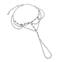 Східна анклета-браслет на ногу "Tiffani" — сріблястий No13 Aushal Jewelry