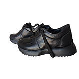 Кросівки жіночі шкіряні чорні розмір 38, фото 5