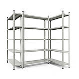 Стелаж сірий 2000х900х400мм,150кг,5 полиць металевий полочний для архіву,офісу,дому,взуття. Стелажі БВ, фото 9