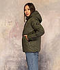 Модні жіночі куртки великого розміру 42,50,52,56 хакі, фото 2
