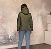 Модні жіночі куртки великого розміру 42,50,52,56 хакі, фото 3