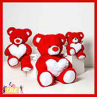 Мягкая игрушка медведь Ангелочек 150см Красивый плюшевый мишка красный с сердечком Лучший подарок для девушки
