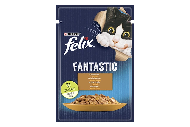 Консервований порційний корм для дорослих котів FELIX® Fantastic (Фелікс Фантастік). З індичкою. Шматочки у, фото 1