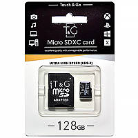 Картка пам'яті microSDXC 128Gb T&G (UHS-3) (Class 10) + адаптер SD