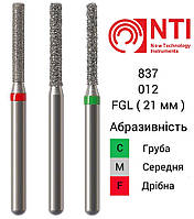 837L-012-FG NTI Бор Алмазный цилиндр длинный с плоским концом для турбины 837L.314.012