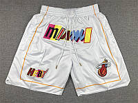 Белые баскетбольные шорты Майами Хит Miami Just Don NBA Swingman shorts