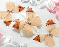 Метелик з шифону, двошарові шифонові метелики 40х32мм