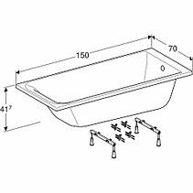 Ванна 150*70 см Kolo REKORD з ніжками, фото 5