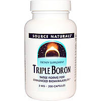 Source Naturals, Triple Boron, 3 мг, 200 шт, SNS-01914 в Украине