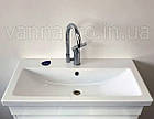 Тумба ЮВВІС для ванної кімнати 80 см біла підлогова ЛІОН з умивальником КОМО, фото 3