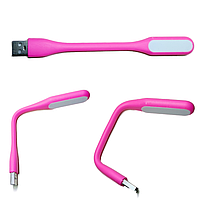 Лампа usb для ноутбука портативный светильник в Power Bank гибкая маленькая розовая Led (sk-USBLamp-pink) SPL