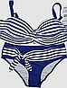 Гарний купальник в полоску Sisianna 317012 синьо-білий на 48 50 52 54 56 розмір, фото 7