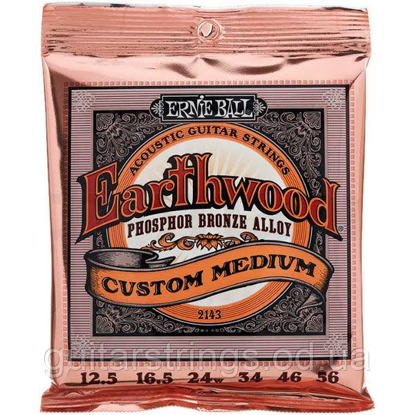 Струни Ernie Ball 2143 Earthwood Phosphor Bronze Custom Medium 12.5-56