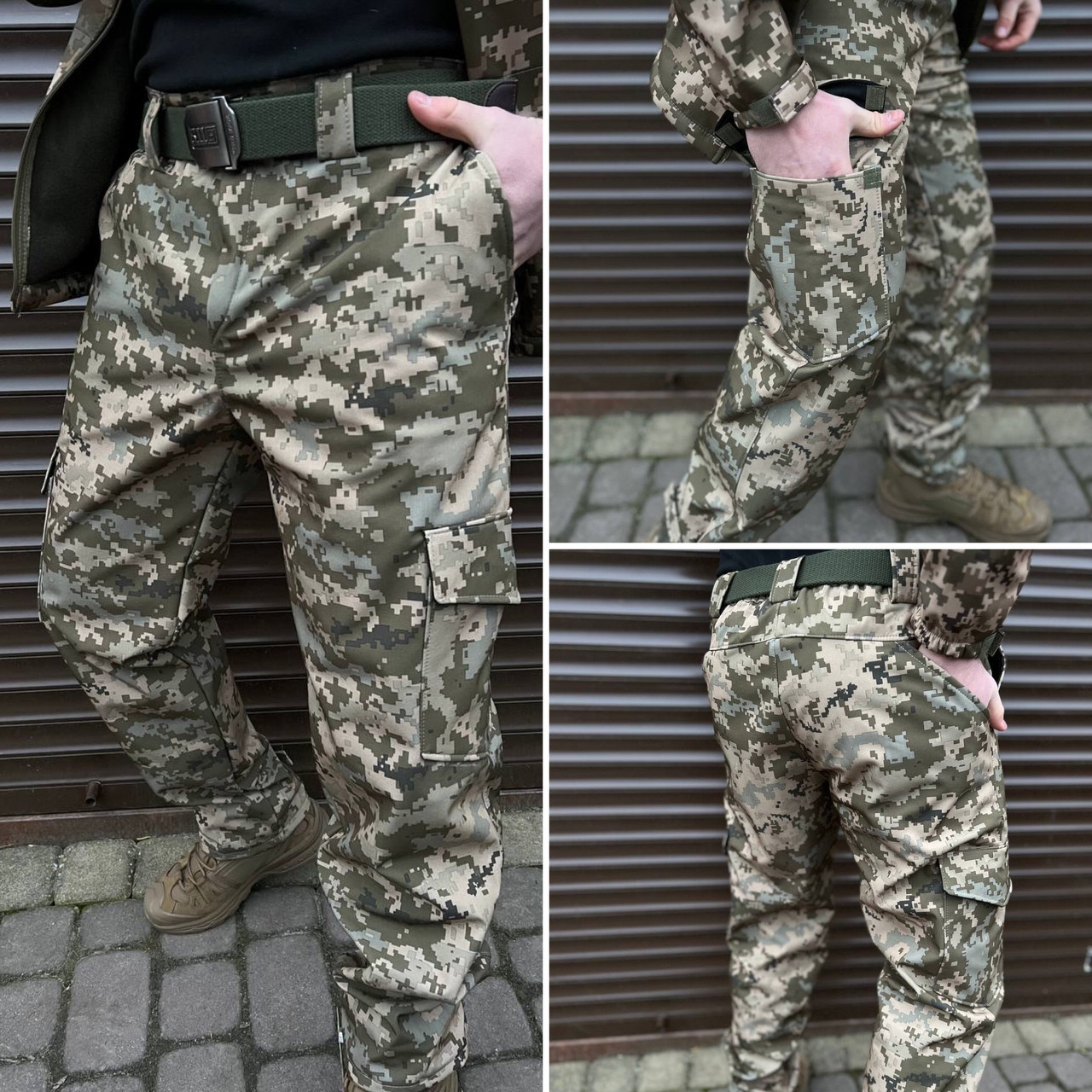 Тактичні штани SoftShell Combat Tactic, Тактичні брюки Софтшел Піксель, Демісезонні штани Піксель ЗСУ