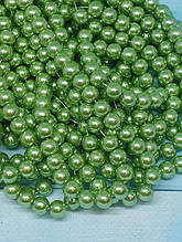 Перли скляні 8 мм, колір-фісташковий, 117 шт