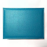 Скринька для прикрас шкірозамінник синя з комірками, фото 4