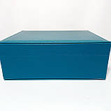 Скринька для прикрас шкірозамінник синя з комірками, фото 6