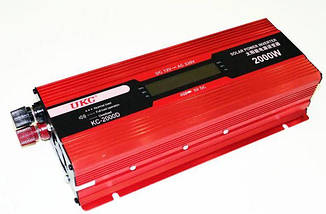 Автоінвертор 12V-220V перетворювач напруги UKC KC-2000D 2000W з LCD дисплеєм, фото 4