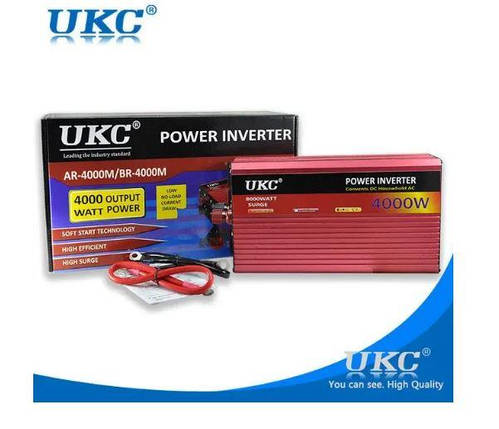 Автоінвертор перетворювач напруги 12V-220V AC/DC AR 4000W плавний пуск XK, фото 3