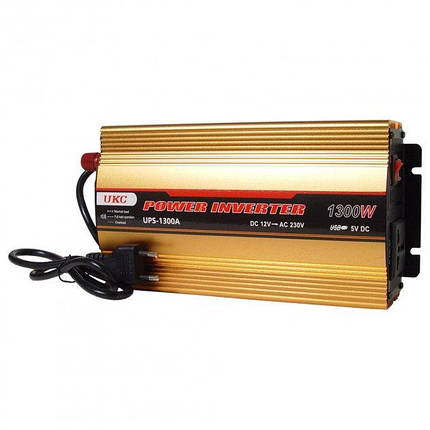Автоінвертор перетворювач напруги UKC AC/DC UPS 1300W UPS+CHARGE, фото 1