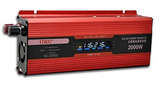 Автоінвертор 12V-220V перетворювач напруги UKC KC-2000D 2000W з LCD дисплеєм