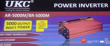 Автоінвертор 12V-220V перетворювач напруги UKC AC/DC 5000W 12V, фото 2