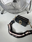 Жіноча подарункова сумка Marc Jacobs Snapphot black/Gold (чорна) S15 стильна на м'якому гарному ремені top, фото 7