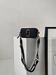 Жіноча подарункова сумка Marc Jacobs Snapphot black/Gold (чорна) S15 стильна на м'якому гарному ремені top, фото 3