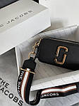 Жіноча подарункова сумка Marc Jacobs Snapphot black/Gold (чорна) S15 стильна на м'якому гарному ремені top, фото 4