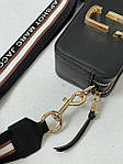 Жіноча подарункова сумка Marc Jacobs Snapphot black/Gold (чорна) S15 стильна на м'якому гарному ремені top, фото 8