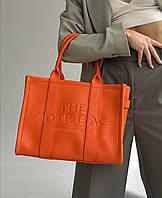 Женская сумка шоперMarc Jacobs Tote Bag Orange (оранжевая) BONO57746 стильная с короткими ручками экокожа топ